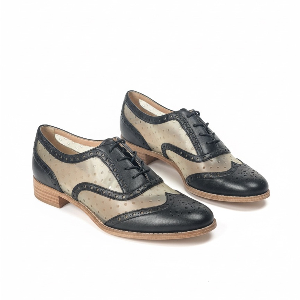 Stuart Weitzman Black and Transparent Loafers